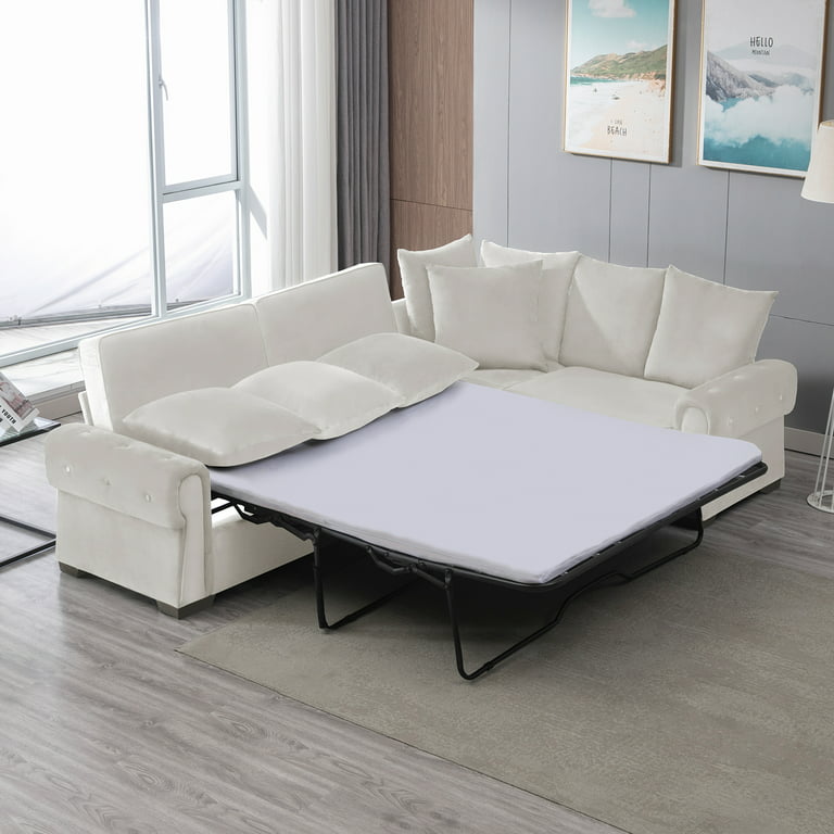 Mixoy 76 W L Shaped Pull Out Sofa Bed
