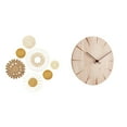 thumbnail image 1 of Reloj de pared redondo colgante de ratán y madera, decoración artesanal hecha a mano, ideal para sala de estar, dormitorio, oficina o restaurante., 1 of 8
