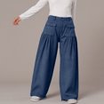 thumbnail image 2 of Mepaouo Women's Wide Leg Jeans High Waisted Plus Size Loose Fit Baggy Casual Denim Pants(Blue,M), 2 of 9