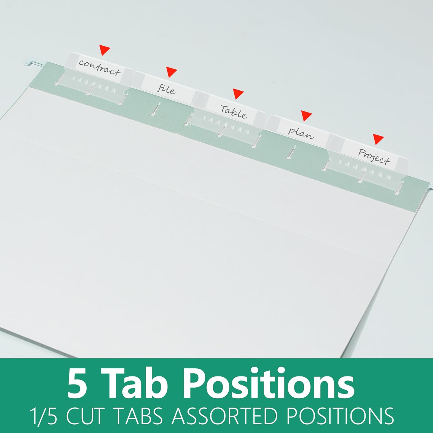Letter Size Hanging File Folders,25 Pack Green Hanging Files in Assorted Colors,Designed for Home and Office Colored File Organization,25 per Box