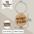 thumbnail image 5 of 12-Pack Funny and Humorous Wine Charms for Stem Glasses, 1-Inch Cork Drink Marker Tags with Gift Box for Dinner Party, Birthday Party Favors, 12 Assorted Designs, 5 of 10