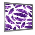 thumbnail image 2 of Designart 'Ethnic VIolet Feathers On White' Bohemian & Eclectic Framed Art Print, 2 of 4