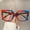 Red Blue, variant on New Women Square Color Block Glass Large Frame Fashionable Leopard Print Design Decorative Eyeglasses