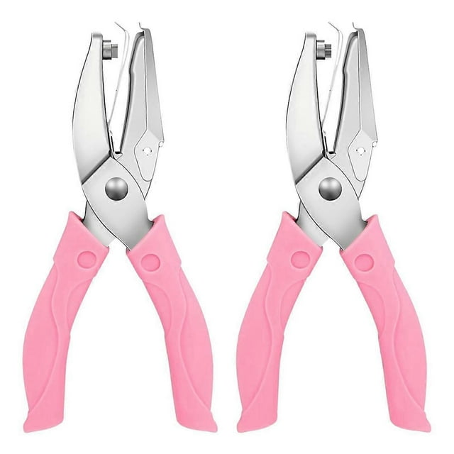 2-Pack Handheld Hole Punch Set, Single Hole Punch, Heart and Star Hole Punch, Rubber Handle, 1/4 Inch Metal Hole Punch