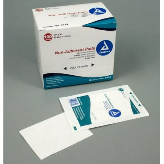 Dynarex Non-Adherent Dressing Sterile, 3434 - Case of 1200