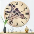 thumbnail image 2 of Designart 'Close Up Portrait of A Giraffe VII' Farmhouse Wood Wall Clock, 2 of 5