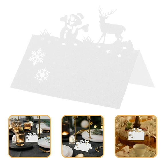 VORCOOL 50Pcs White Holiday Event Table Name Cards for Wedding Reception Seating