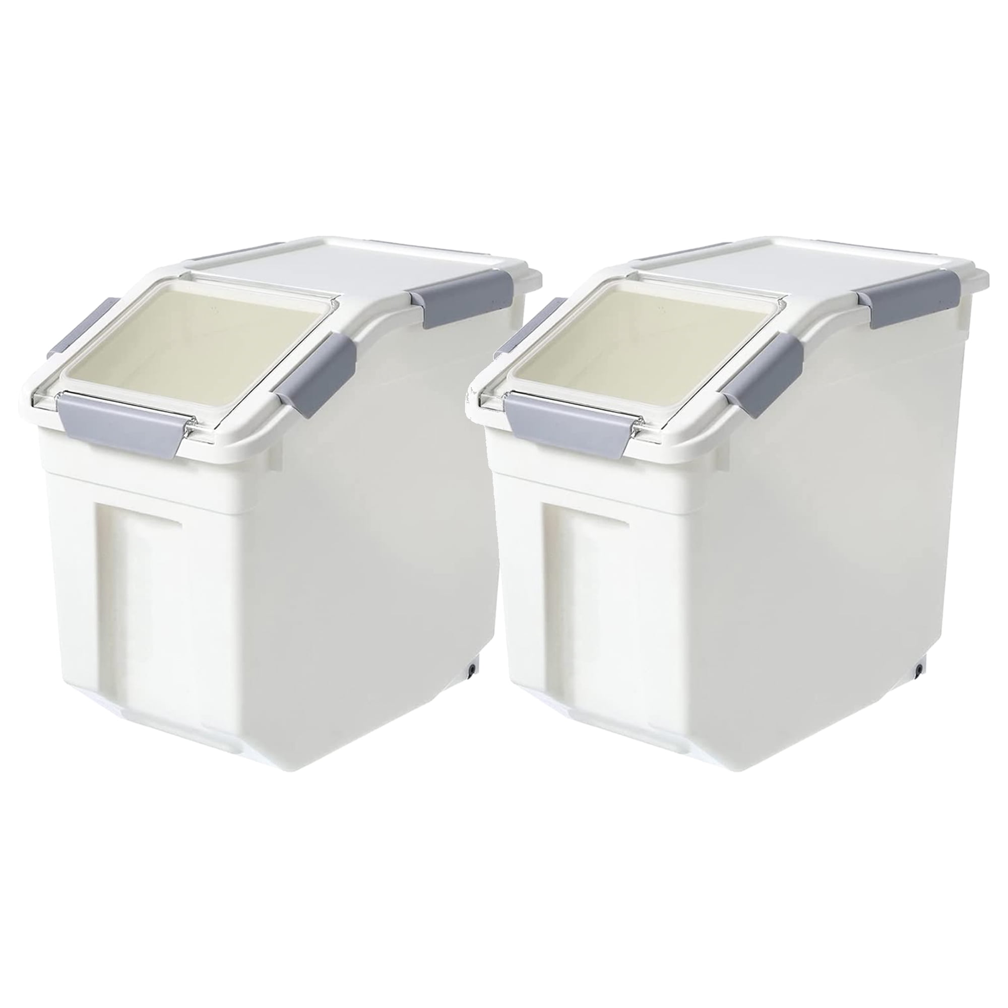HANAMYA Pet Food Storage Container with Measuring Cup for Dogs and Cats 2 Pack 25 lbs.