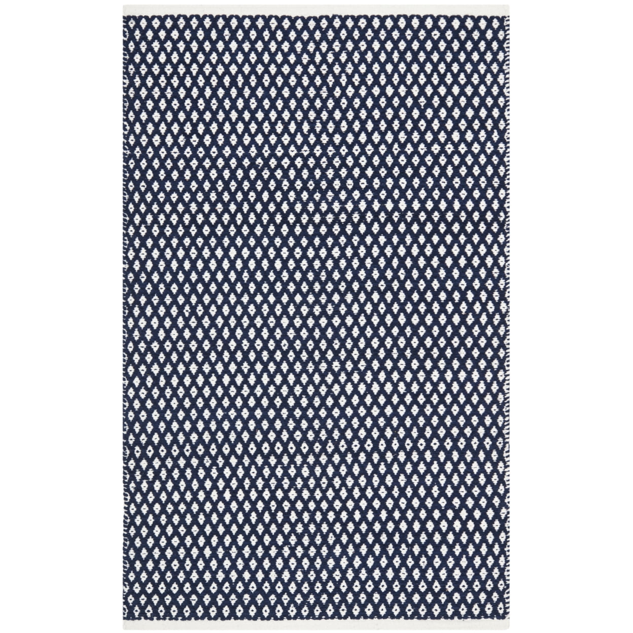 SAFAVIEH Boston Angelica Diamond Trellis Cotton Runner Rug, Navy, 2'3" x 7'