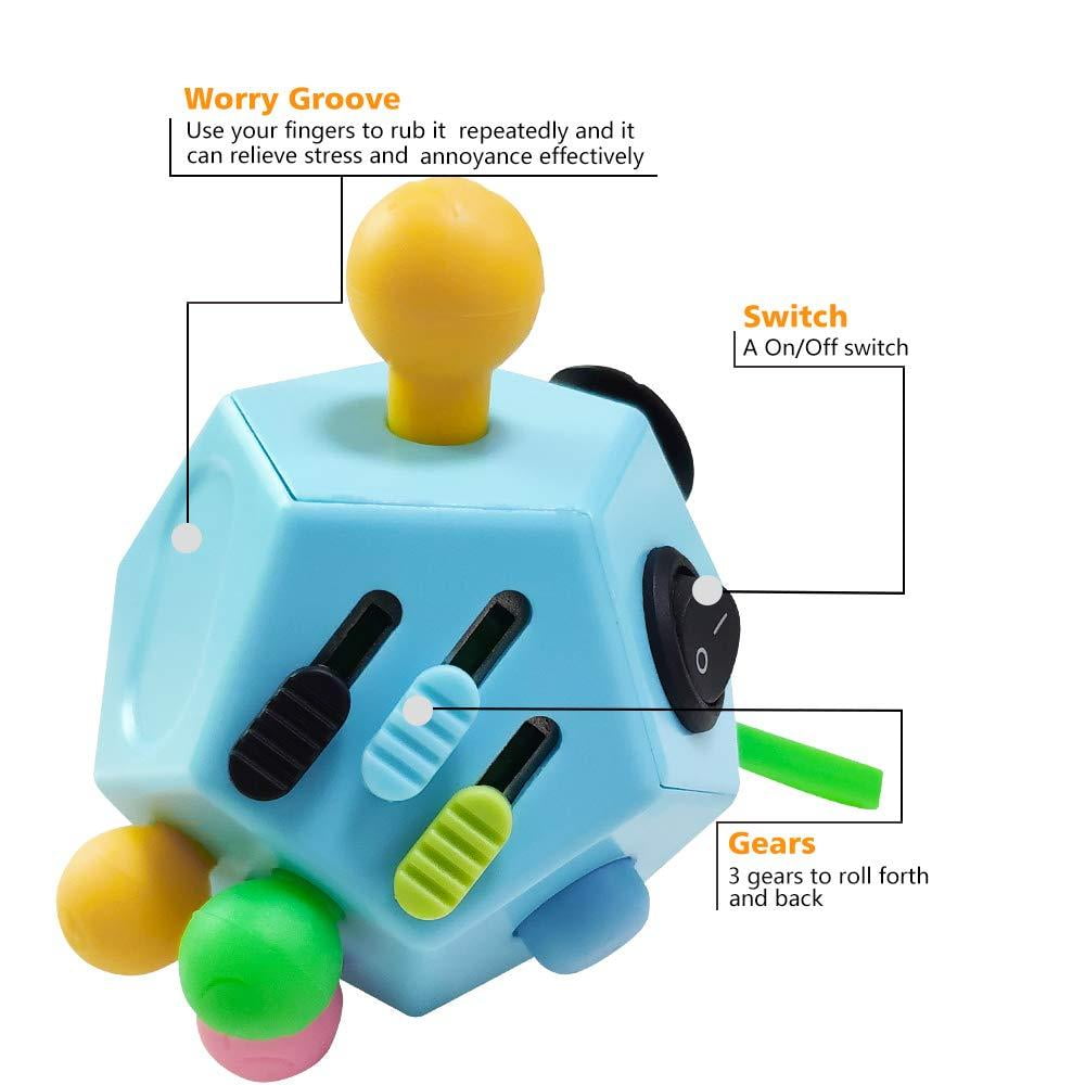 Vcostore 12 Sided Fidget Cube Dodecagon Fidget Toy For Children And Adults Stress And Anxiety Relief Depression Anti Cube For All Ages With Adhd Add Ocd Autism Blue Blue Walmart Com