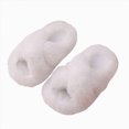 thumbnail image 3 of CAUYDY Girls Fluffy Soft Plush Cross Band Slippers Kids Open Toe Memory Foam House Shoes(L101-White,24), 3 of 6