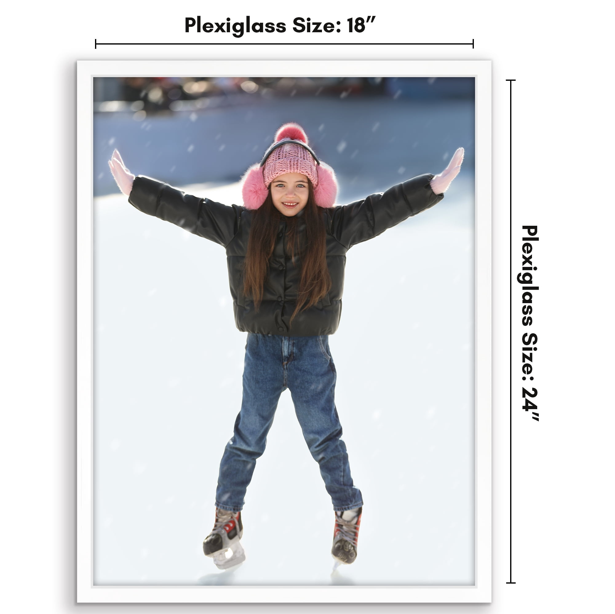 Americanflat 18x24 Poster Frame with Polished Plexiglass Streamline Collection Thin Border Wall - White