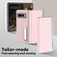 thumbnail image 2 of SaniMore for Google Pixel Fold Case, Hidden Bracket PU Leather Skin [Wear-resistant & Anti-scratch] Magnetic Closure Foding Shell Slim Fit Lightweight Shockproof Anti-drop Cover, Pink, 2 of 7