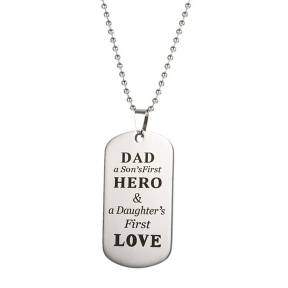 DESIGNICE Dad Pendants Stainless Steel Father Necklace 1Pcs 0.9 x 0.08 x 1.6 In
