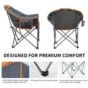 M8TRX Heated Camping Chair, Extra-Wide Outdoor Folding Chair, Supports 350 lbs., USB Charging Port, Heated