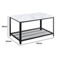 thumbnail image 5 of Benjara Coffee Table with Marble Top and 1 Mesh Shelf, White and Black, 5 of 6