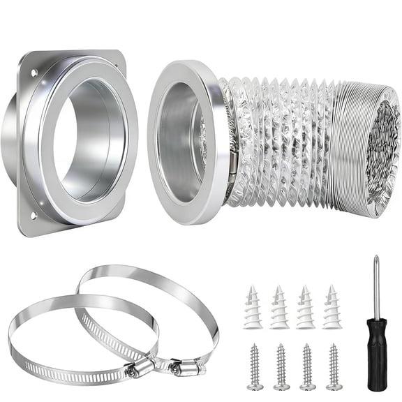 Magnetic Dryer Vent Coupler DV180 Sealed Dryer Vent Connector Kit Easy Clean Quick Connector Includes 2.6 ft 4 in Tubing and Two Stainless Steel Clamps