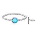 thumbnail image 3 of Round Blue Moonstone on Sterling Silver Beaded Band Ring for Female Size-7, 3 of 5