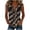 Brown, variant on Women's Blue Palm Leaf Print Sleeveless Tank Top, O-Ring Halter Neck Casual Summer Blouse, Tropical Botanical Leaf Vest, S-3XL