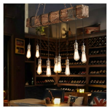 

‎Studyli10 Lights Chandelier Fixture Pendant Lighting Wooden Ceiling Light Hanging Lamp