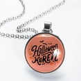 thumbnail image 2 of Halloween Font Glass Circular Pendant Necklace | Stylish Glass Design Pendant Necklaces, 2 of 5