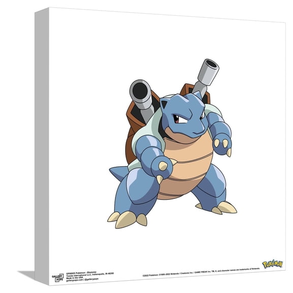 Gallery Pops Pokémon - Blastoise Canvas Wall Art, Unframed Version, 12" x 12"