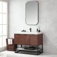 thumbnail image 4 of Mahon 42B" Bath Vanity in N. American Deep Walnut with White Grain Stone &Mirror, 4 of 16