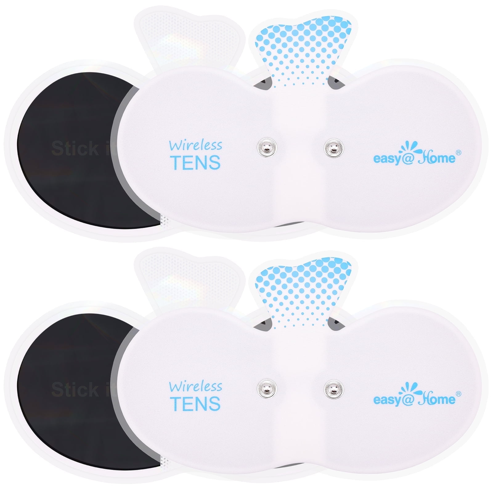 Easy@Home Reusable Electrode Pads for TENS Unit, 4-Pack, 6.5" x 3"