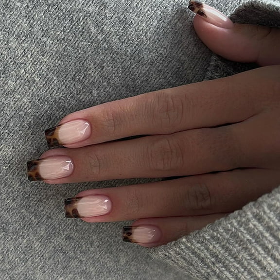 Square Nails Tips Leopards Fake Nails Glues On Nails On Nails Artificial False Nails for Womens