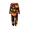 thumbnail image 4 of Family Halloween Pjs Matching Sets Halloween Print Long Sleeve Zippered One Piece Pajama Hooded Jumpsuit Winter Halloween Pjs Family Set, 4 of 4