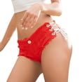 thumbnail image 1 of Aayomet Women's Low Waist Super Mini Shorts, Red, L, 1 of 5