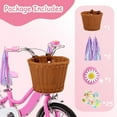 thumbnail image 5 of Kid's Bicycle Basket Streamers Set, Children's Bike Handlebar Wicker Basket Bike Streamers Bell and Stickers,Bicycle Decoration Accessories for Toddler Children Kids Girl, 5 of 7