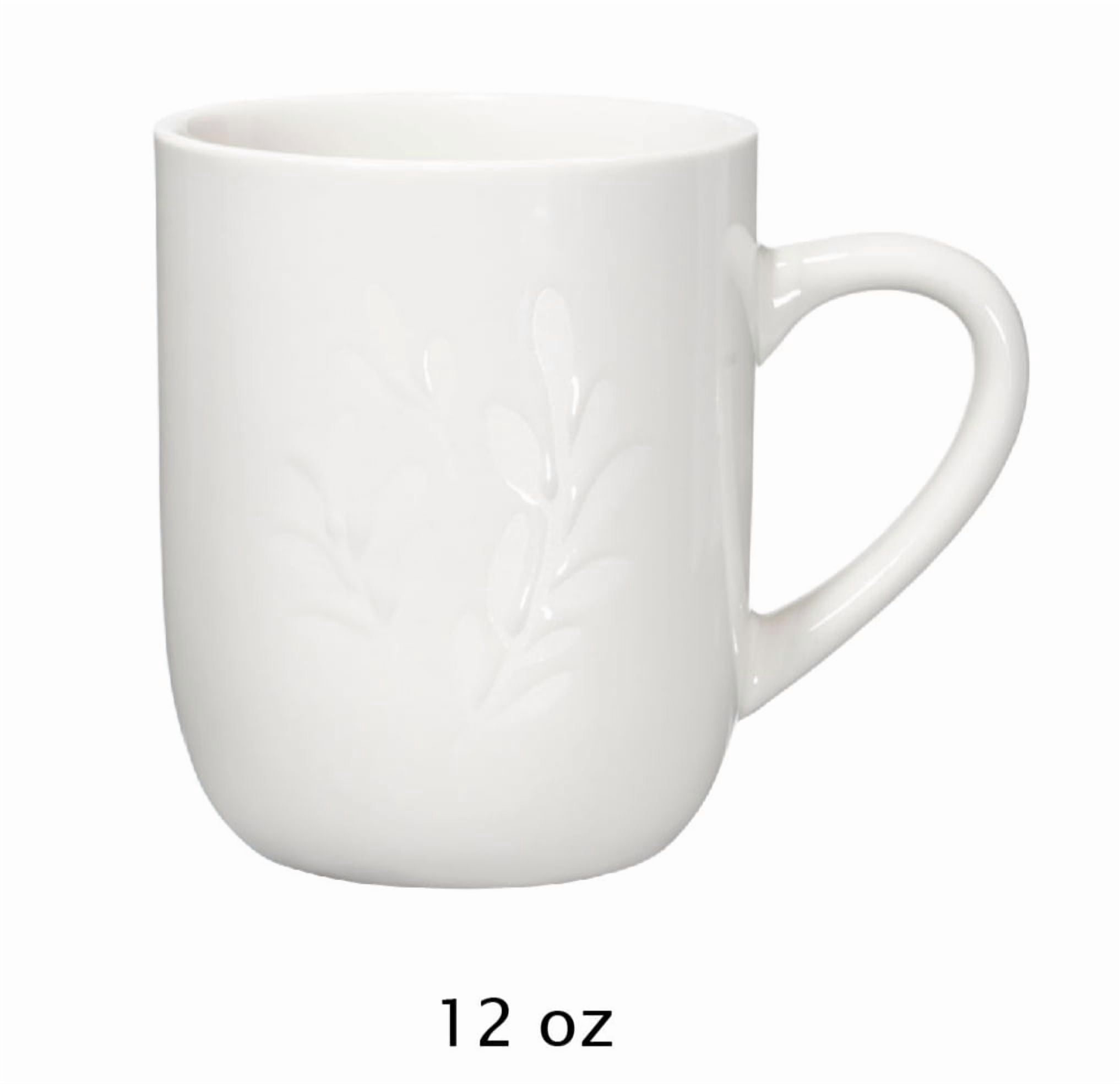 Mainstays 12oz Emelie White Stoneware Mug