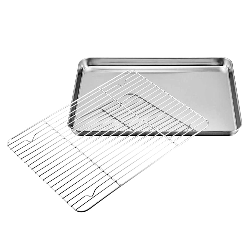 Cooling Rack Non-stick Wire Grid 40 x 25 CM Baking Cupcake Tray Kitchen Oven US 