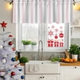 thumbnail image 6 of Pink Grey Striped Valances for Windows, Decorative Rod Pocket Window Valance Curtains, Geometric Vertical Stripes Minimalist Short Curtain Drapes for Kitchen/Living Room, 2 Panels, 42" W x 12" L, 6 of 8