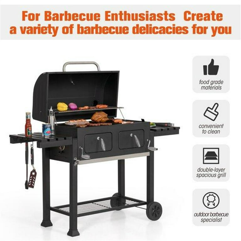 Summit Large BBQ Grill, Portable Black Grill Living Charcoal Extra 34\'\'
