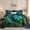 Emerald Green Blue Gold, variant on Flymme Full/Queen Quilt Sets,3 Pieces Modern Abstract Floral Bedspreads Coverlet with Shams,Reversible Lightweight Coverlet Bedding Sets Bed Cover for All Season