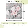 thumbnail image 2 of Square Tablecloth with Elastic Edges 36 * 36 Inch Pioneer Waterproof Pastel Grey Flower Floral Print Table Cover Washable Indoor and Outdoor for Party Kitchen Dinner Banquet Patio Picnic, 2 of 6