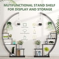 thumbnail image 5 of 5 Tier Metal  Stand Indoor, 67.25“ Tall Half Moon Shape Multiple Stand Holder Shelf Planter Display, Hanging Shelf Flower Stand Ladder for Patio Garden Living Room, Black Set of 2, 5 of 8