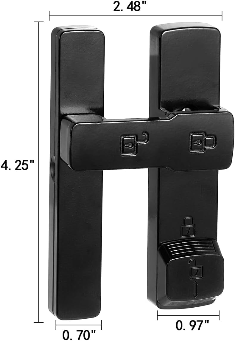 JJEAN-Black 180 Degree Barn Door Lock,Flip Gate Latches Hardware,Zinc Alloy Door Lock,Protect Privacy,for Barn Door,Cabinets,Windows,Garden,Bathroom