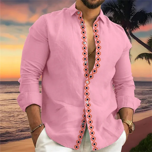 Camisa de vestir informal de negocios a cuadros para hombre, camisa de vestir con botones, vestido de fiesta de noche, solapa, manga larga, camisa azul claro, roja y azul