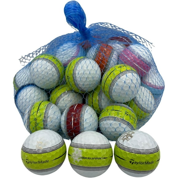 Golf Ball Planet - Taylormade Tour Response Mélange de Rayures Balles de Golf Recyclées (Lot de 24, 4A/près de Menthe)