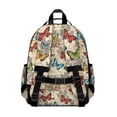 thumbnail image 3 of Butterfly Leaf Text Pattern Cute School Backpack Bag for School with Padded Back and Adjustable Shoulder Straps 15.25"x11.5"x5.25", 3 of 5