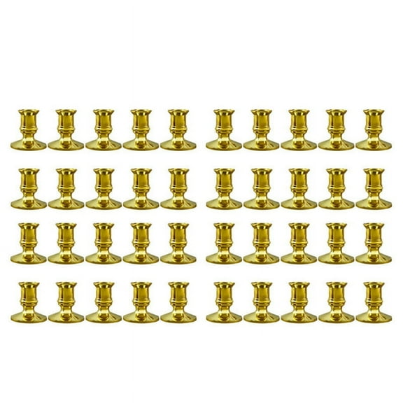 40X Gold Pillar Candle Base Taper Candle Holder Candlestick Christmas
