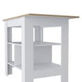 thumbnail image 3 of Dtwnek Wood Kitchen Island with 3 Shelf, Perfect for Living Room, Dining Room, White, 3 of 5