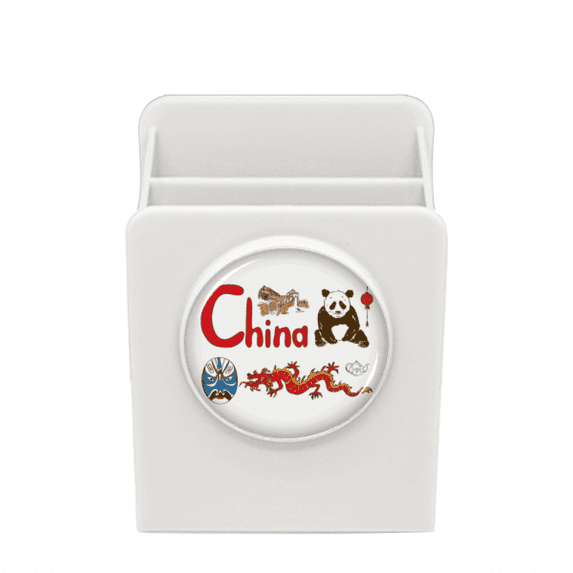 China National symbol Landmark Pattern Desk Pencil Holder Cup Pen Organizer