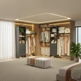 thumbnail image 4 of MAYEERTY Gray 96*16*75"High-Capacity Wardrobe Rack: 3 Drawers, Shelves, Expandable Rods, Stylish & Durable, 4 of 7