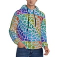 thumbnail image 2 of Uemuo Rainbow Glitter Pattern Men's Hoodie - Casual Pullover Hoodie with Kangaroo Pocket, Stylish Hooded Sweatshirt for Everyday Wear-Medium, 2 of 7