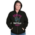 thumbnail image 4 of Bowling Up My Alley Funny Novelty Womens Plus Size Graphic Zipper Hoodie Brisco Brands 2X, 4 of 5