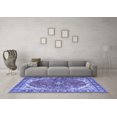 thumbnail image 3 of Ahgly Company Indoor Square Medallion Blue Traditional Area Rugs, 6' Square, 3 of 4